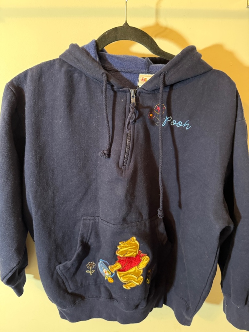 Disney Navy Blue Winnie the Pooh Embroidered Hoodie
